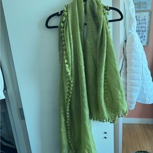 Matta Chartreuse Scarf with Tassel Trim